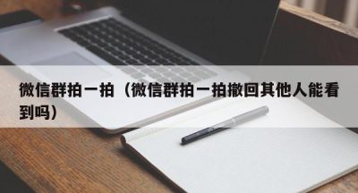 微信群拍一拍（微信群拍一拍撤回其他人能看到吗）